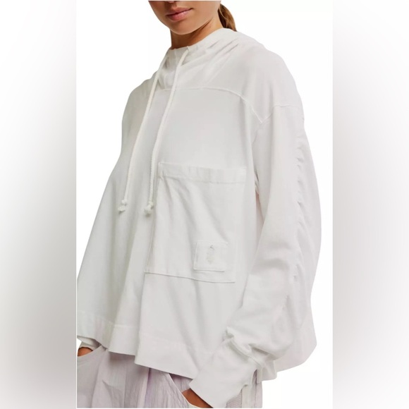 NWOT Free People Hot Shot Oversized Hoodie ~ White ~ S~ 💟🤍 - Picture 9 of 14